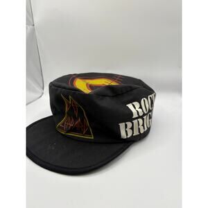 Vintage 80s Rock Brigade Def Leppard Painters Hat By Kenco Black OSFA Streetwear